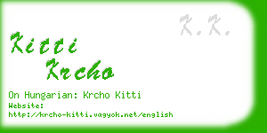 kitti krcho business card